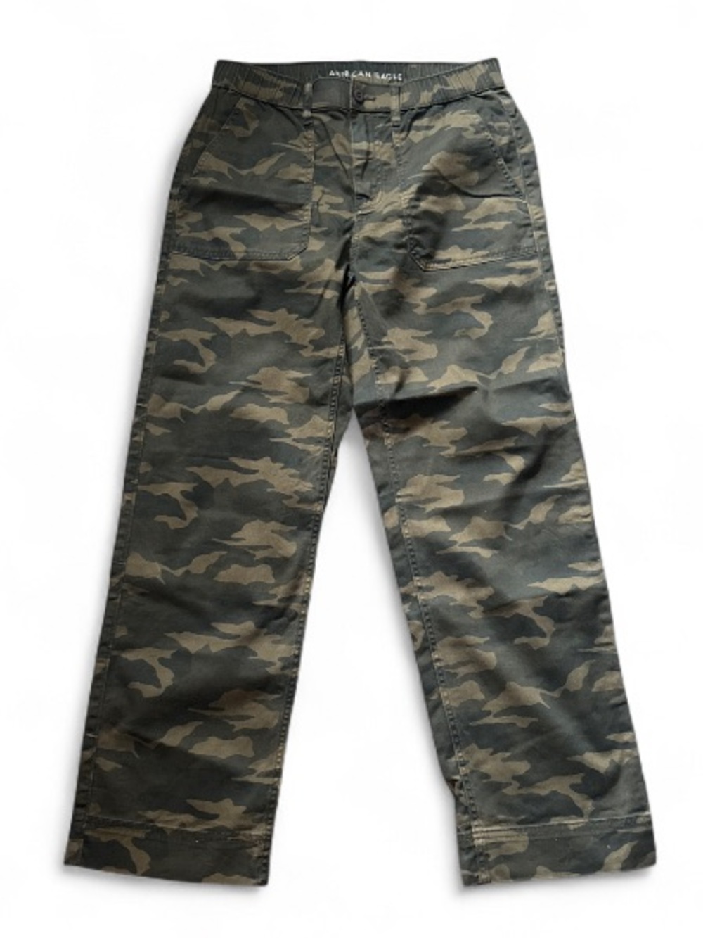 American Eagle AE Ex-boyfriend Camo Casual Pants Green Utility Women’s Sz Small - Picture 6 of 8